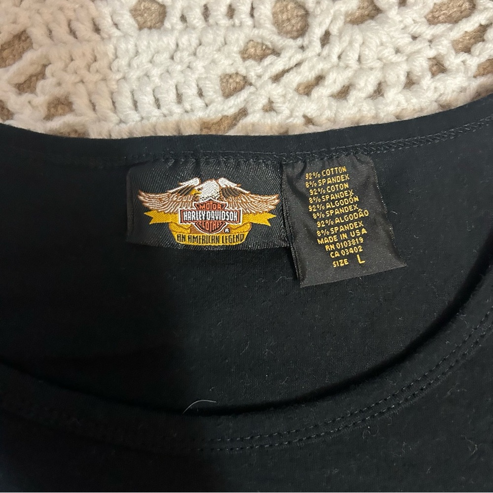 Harley-Davidson Sequin Black Shirt Size Large L USA Made Classy RN 0103819 Vtg - Picture 4 of 8